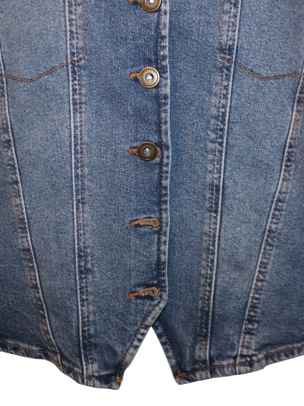 Jessica Simpson Plus Size 0X Denim Vest Medium Wash NWT - Picture 4 of 8